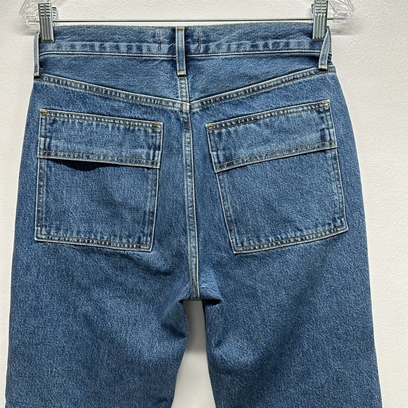 Agolde Cooper Cargo Regulation Denim Jeans Straight Leg Cotton Blue Size 26 - Picture 8 of 12